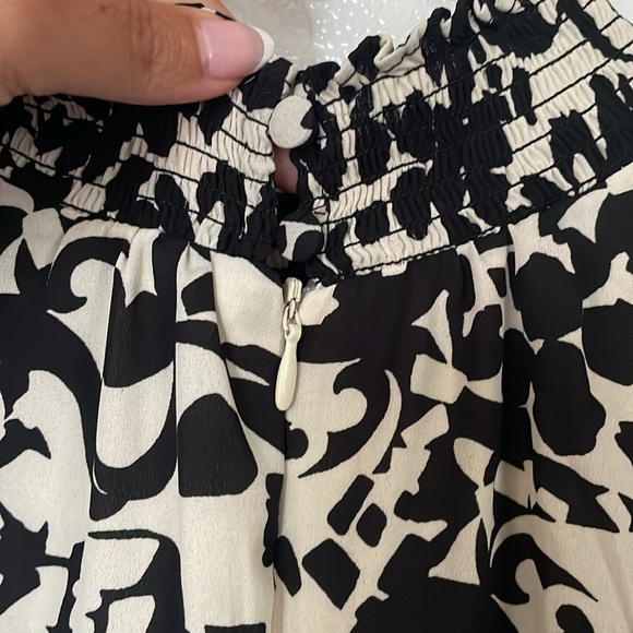 1. State Small Black and Tan Patterned Wide Leg Jumpsuit - Picture 6 of 6